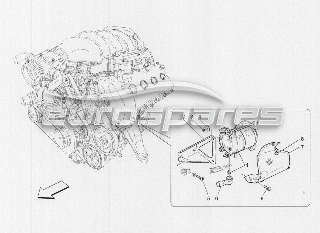 maserati grancabrio mc centenario elektronisches management - starter teilediagramm