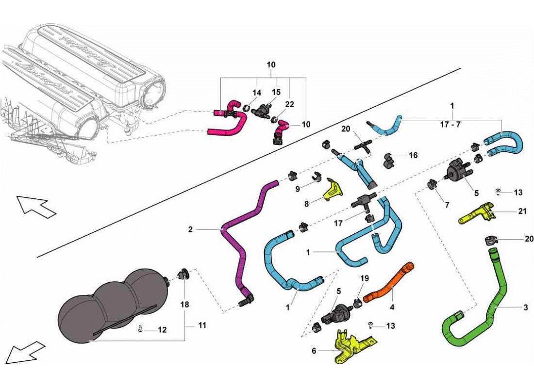 lamborghini gallardo sts ii sc vakuumsystem teilediagramm