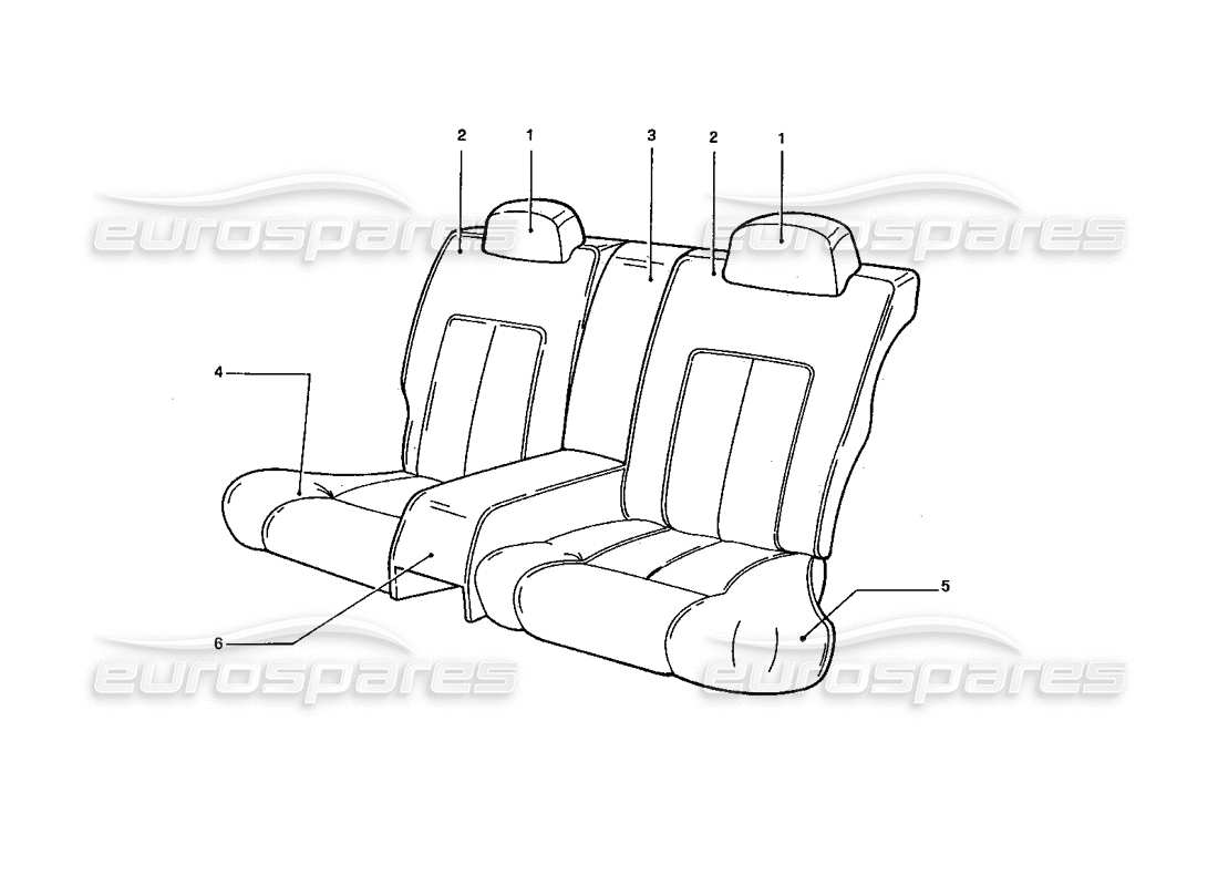ferrari 412 (coachwork) teilediagramm für rücksitze (varianten)