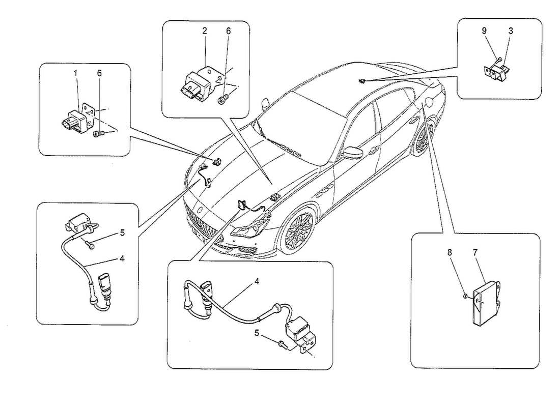 maserati qtp. v8 3.8 530bhp 2014 elektronische steuerung (aufhängung) teilediagramm