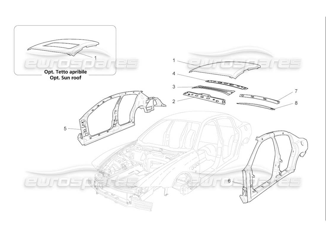 maserati qtp. (2007) 4.2 f1 karosserie und vordere aussenverkleidung teilediagramm