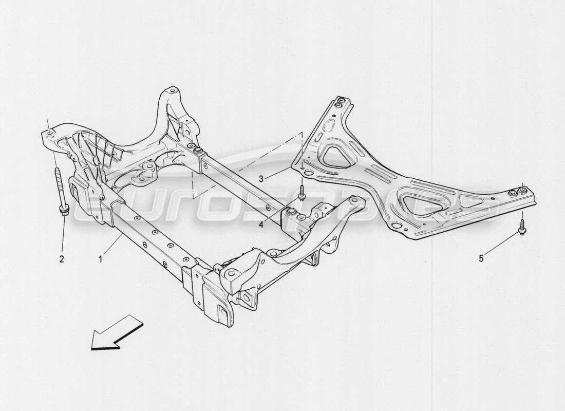 maserati qtp. v8 3.8 530bhp auto 2015 vorderes untergestell teilediagramm