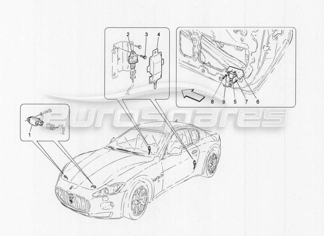 maserati granturismo special edition crash-sensoren teilediagramm