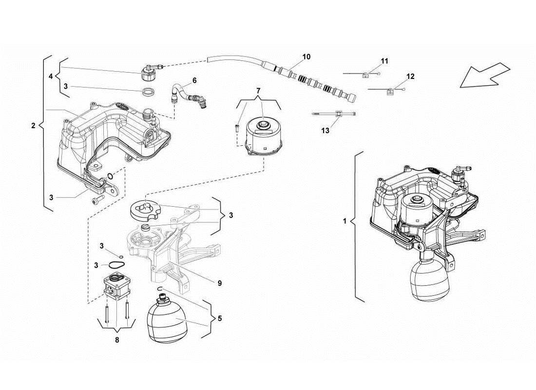 lamborghini gallardo lp560-4s update teilediagramm der e-gear-ventilgruppe