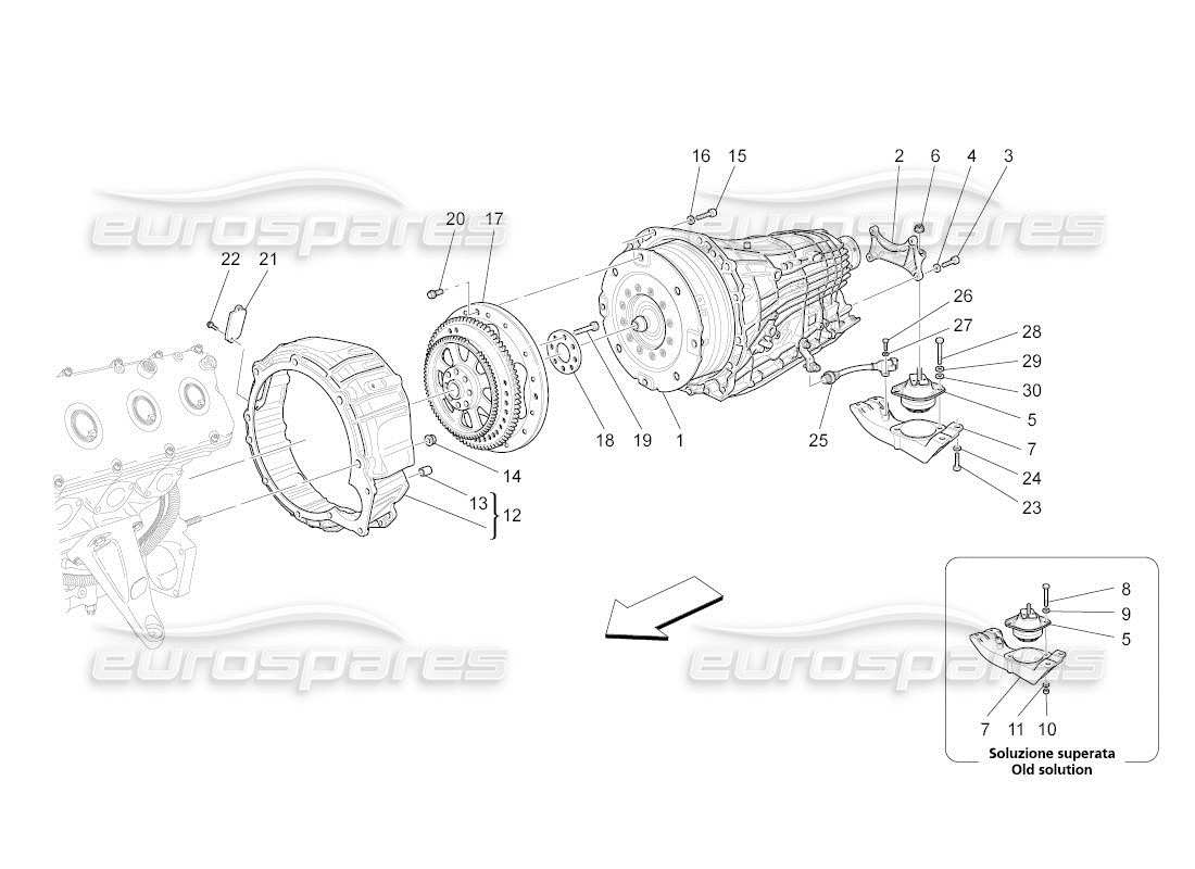 maserati qtp. (2011) 4.2 auto getriebegehäuse teilediagramm