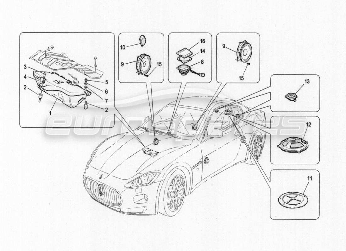 maserati granturismo special edition teilediagramm des soundsystems