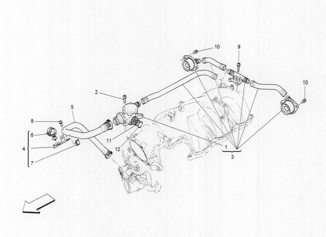 maserati qtp. v6 3.0 bt 410bhp 2015 öldampf-rezirkulationssystem teilediagramm