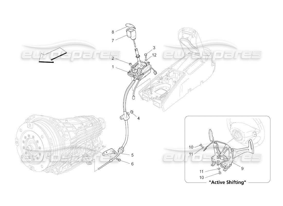 maserati qtp. (2011) 4.2 auto fahrersteuerung für automatikgetriebe teilediagramm