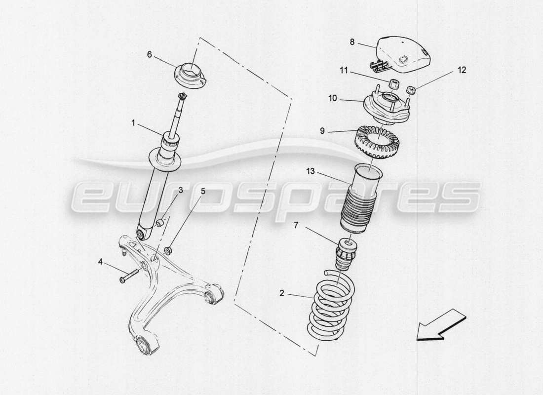 maserati qtp. v8 3.8 530bhp auto 2015 vordere stossdämpfereinrichtungen teilediagramm