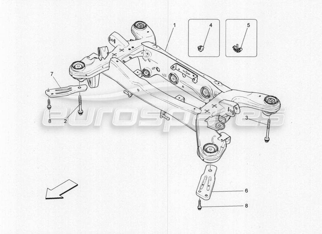 maserati qtp. v8 3.8 530bhp 2014 auto hinteres fahrgestell teilediagramm