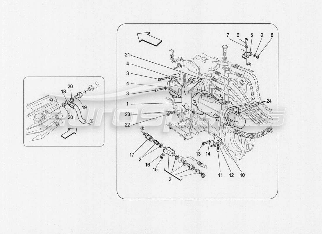 maserati granturismo special edition actuation hydraulic for gearbox part diagram