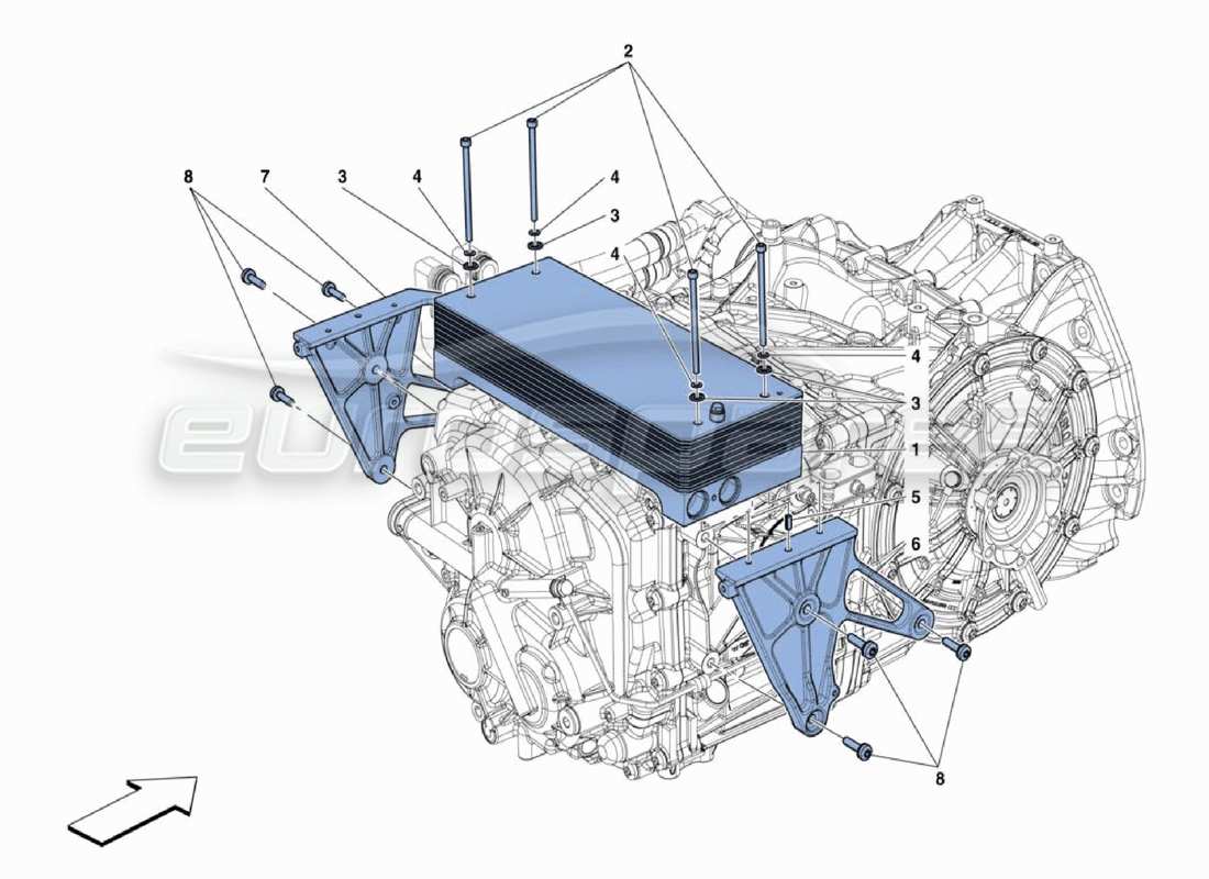 ferrari 488 challenge gearbox cooler part diagram