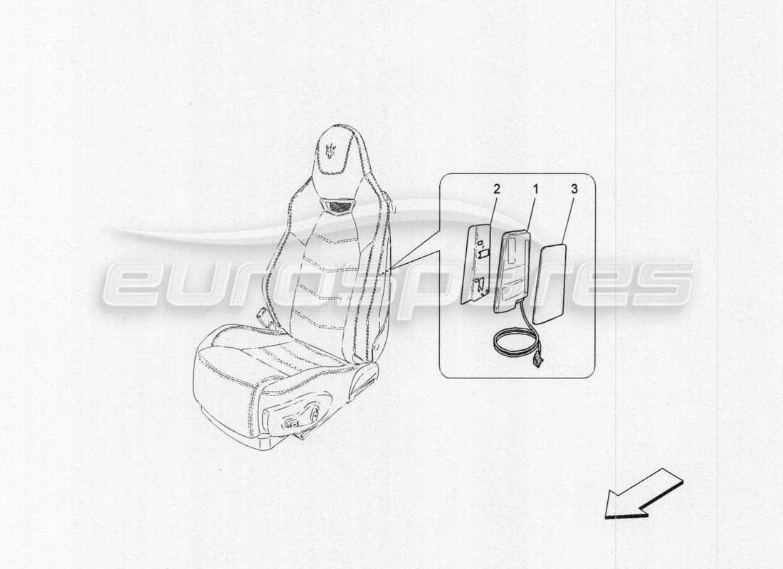 maserati granturismo special edition teilediagramm für vorderes seitentaschensystem