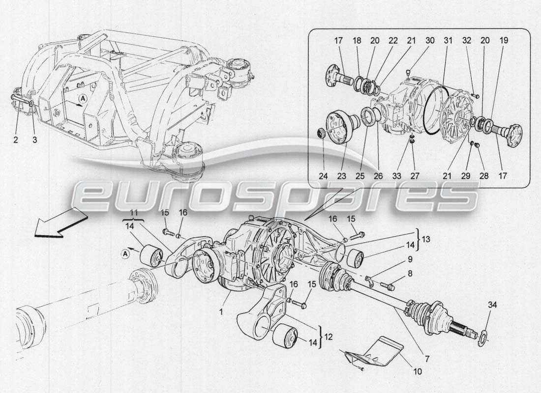 maserati grancabrio mc centenario teilediagramm für hinterachsdifferentiale