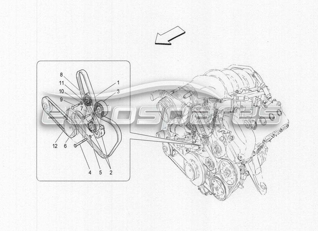 maserati grancabrio mc centenario ersatzteildiagramm für hilfsriemen