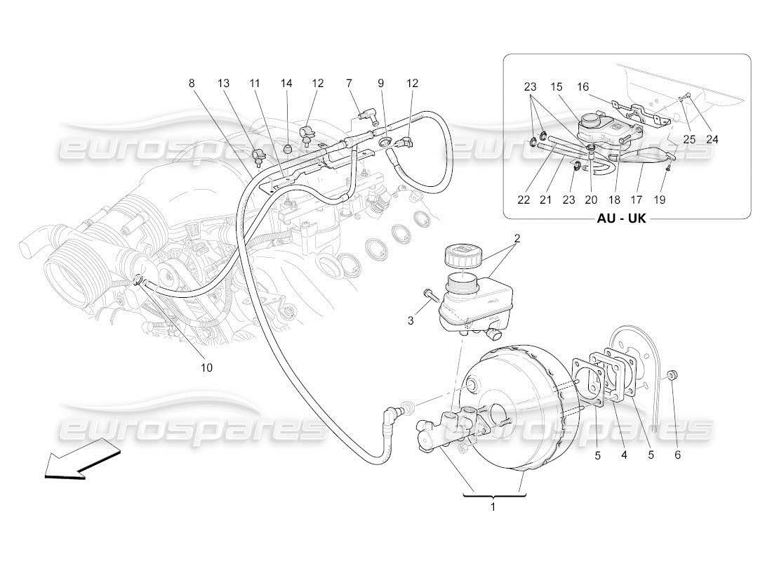 maserati qtp. (2011) 4.7 auto bremsservosystem teilediagramm