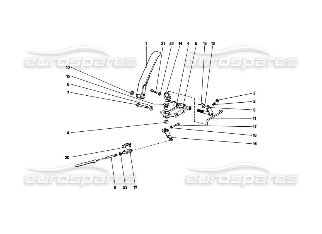 ferrari 308 gtb (1980) drosselklappensteuerung (varianten für rhd-versionen) teilediagramm