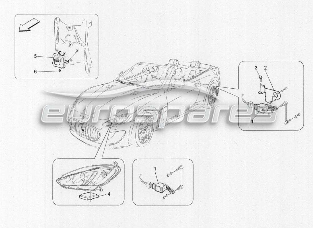 maserati grancabrio mc centenario lighting system management part diagram