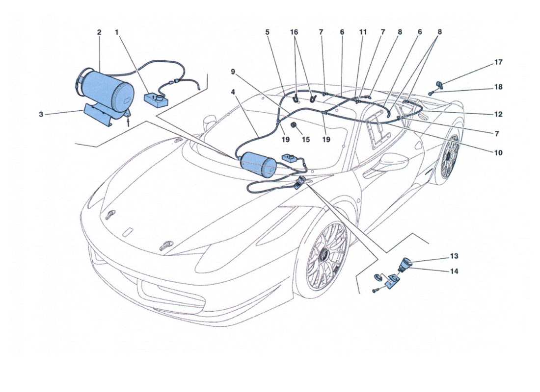 ferrari 458 challenge feuerlöscher teilediagramm