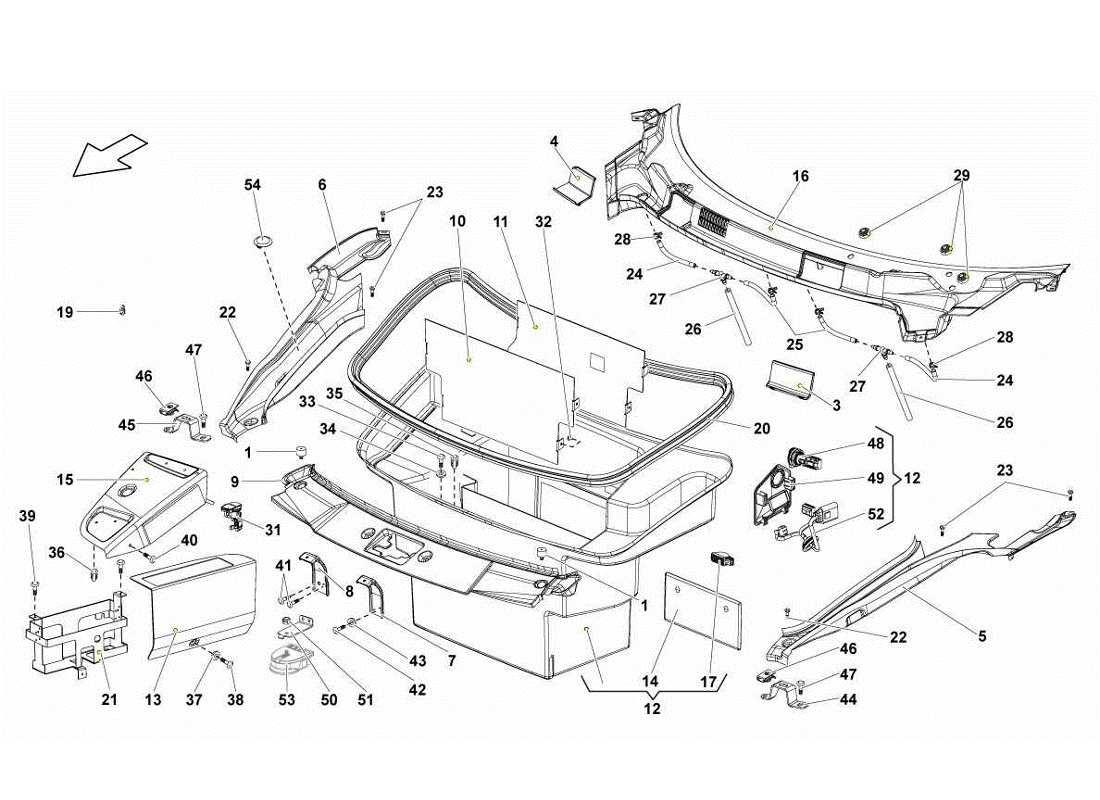 lamborghini gallardo lp570-4s perform kofferraumverkleidungen ersatzteildiagramm