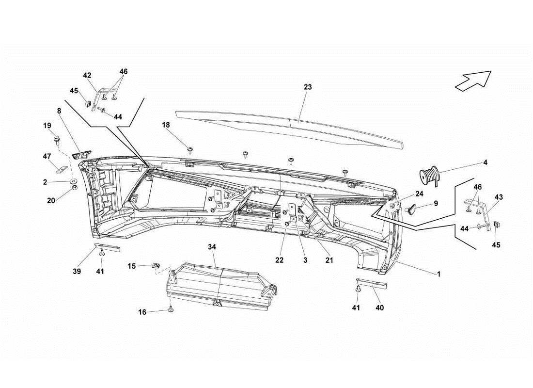 lamborghini gallardo lp570-4s perform vordere stoßstangen teilediagramm