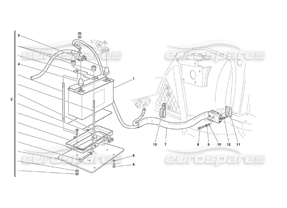 ferrari 360 challenge (2000) batterie teilediagramm