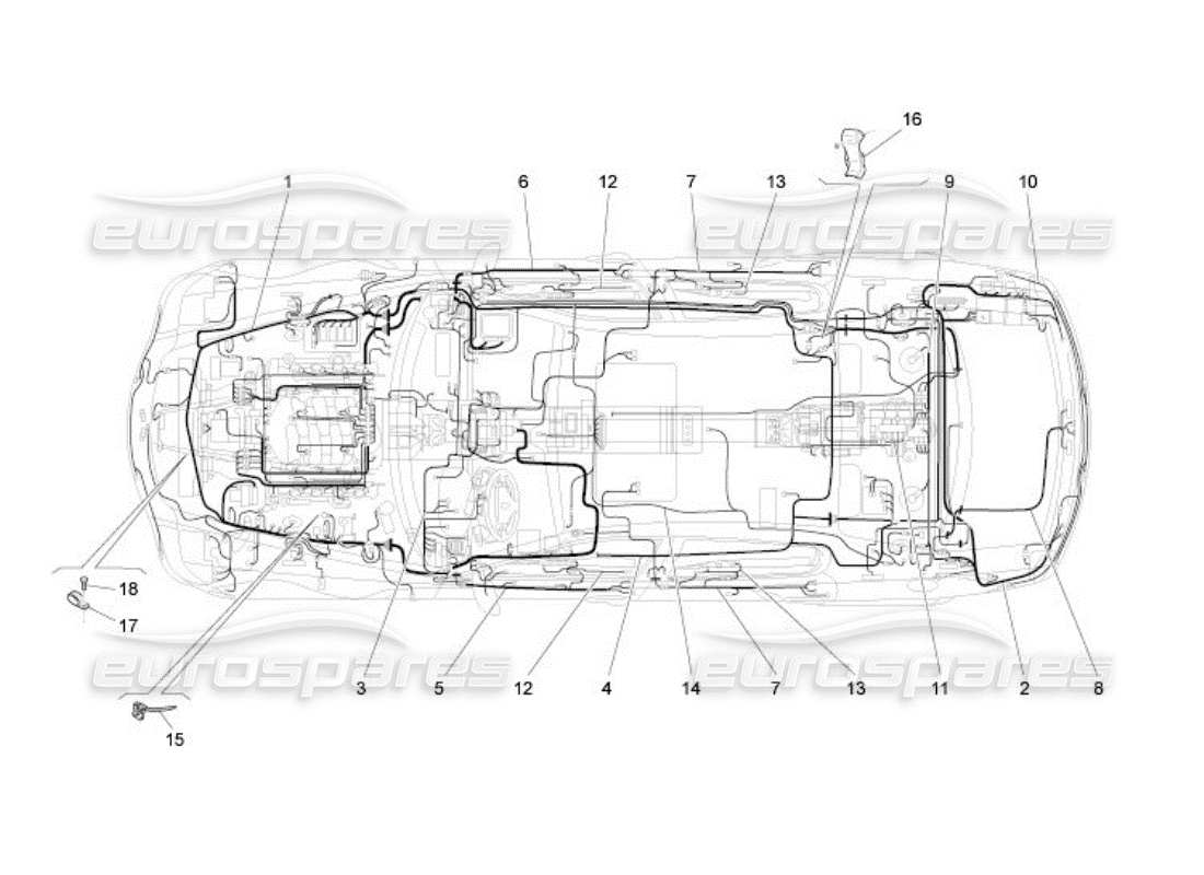 maserati qtp. (2005) 4.2 hauptverkabelung teilediagramm
