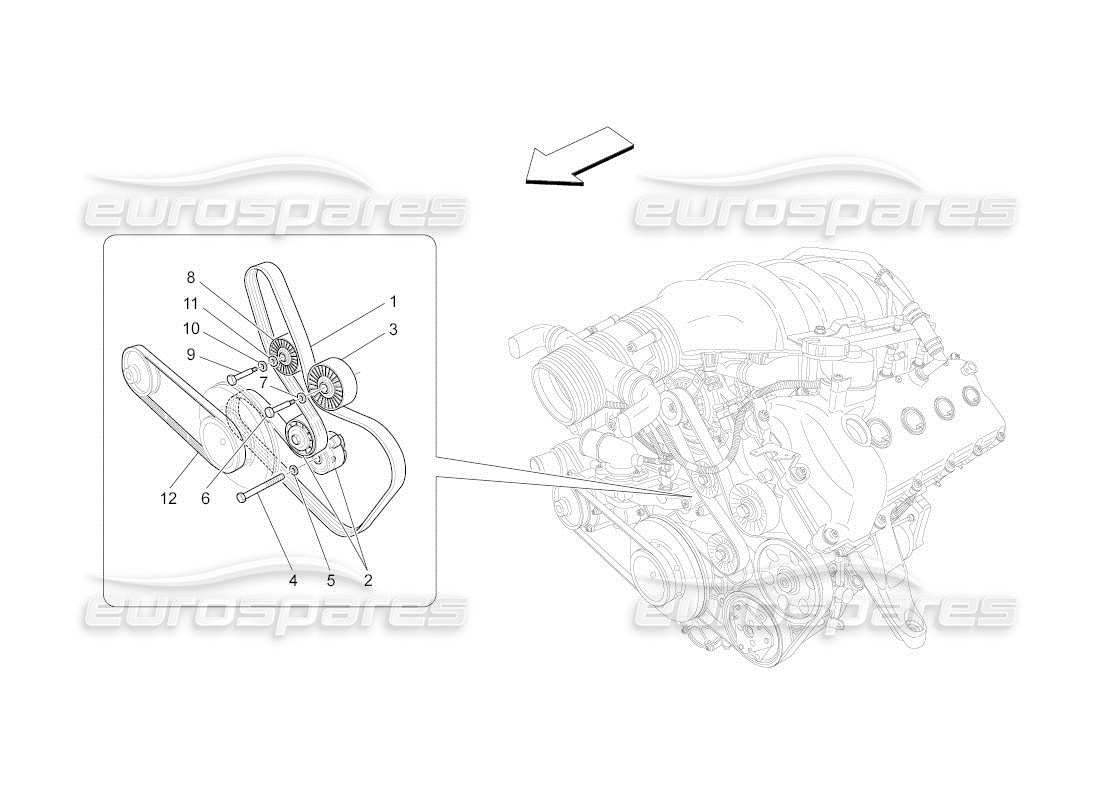 maserati qtp. (2011) 4.2 auto zusatzgeräteriemen teilediagramm