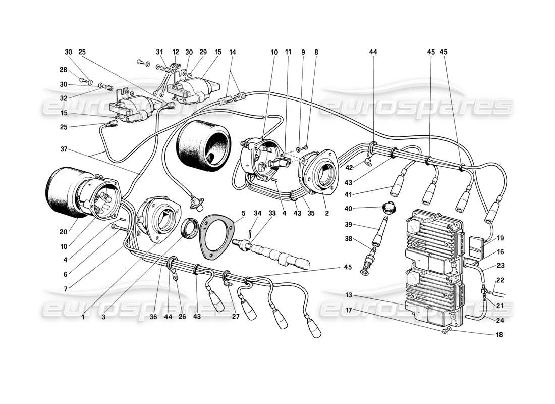 ferrari mondial 8 (1981) teilediagramm der motorzündung