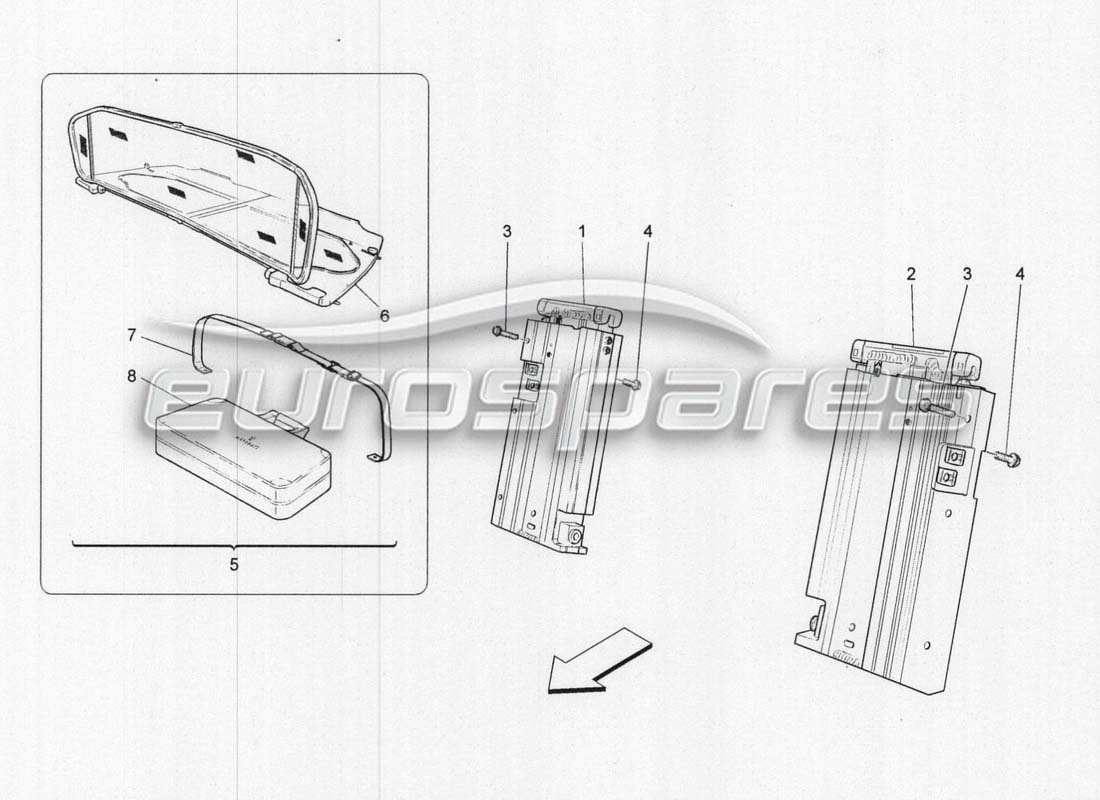 maserati grancabrio mc centenario elektrisches system: teilediagramm für überrollbügel und zubehör