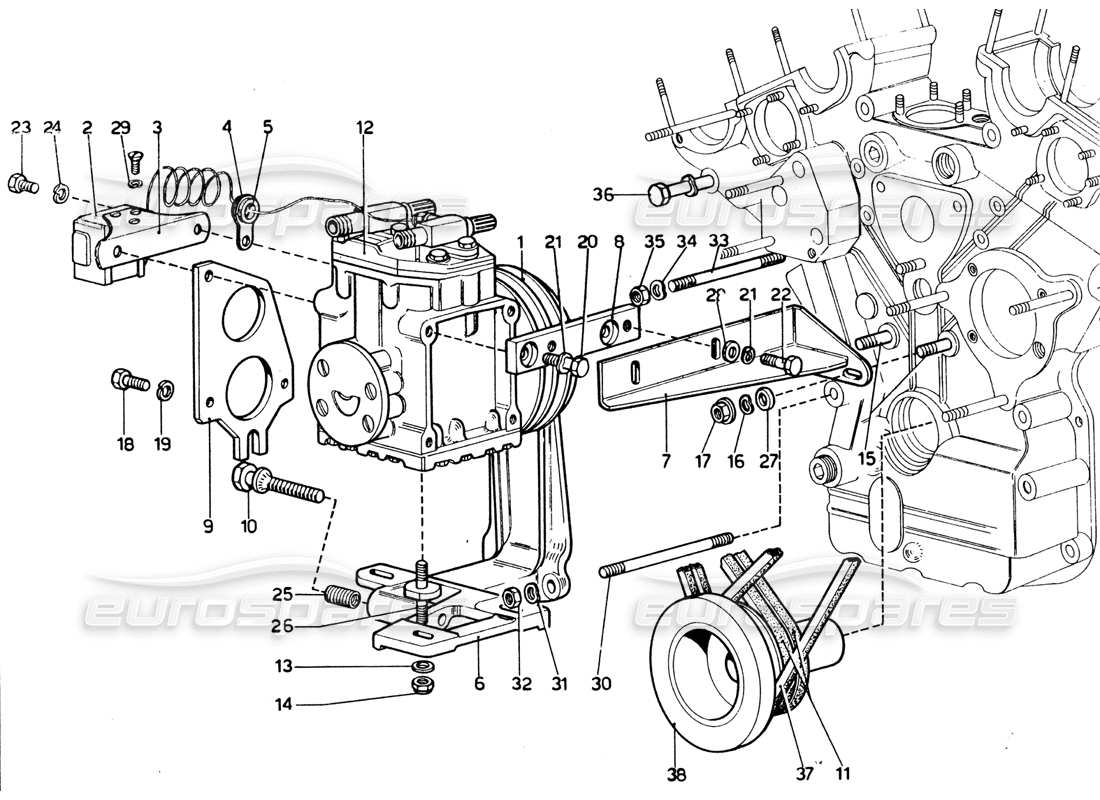 ferrari 365 gtb4 daytona (1969) klimaanlage teilediagramm