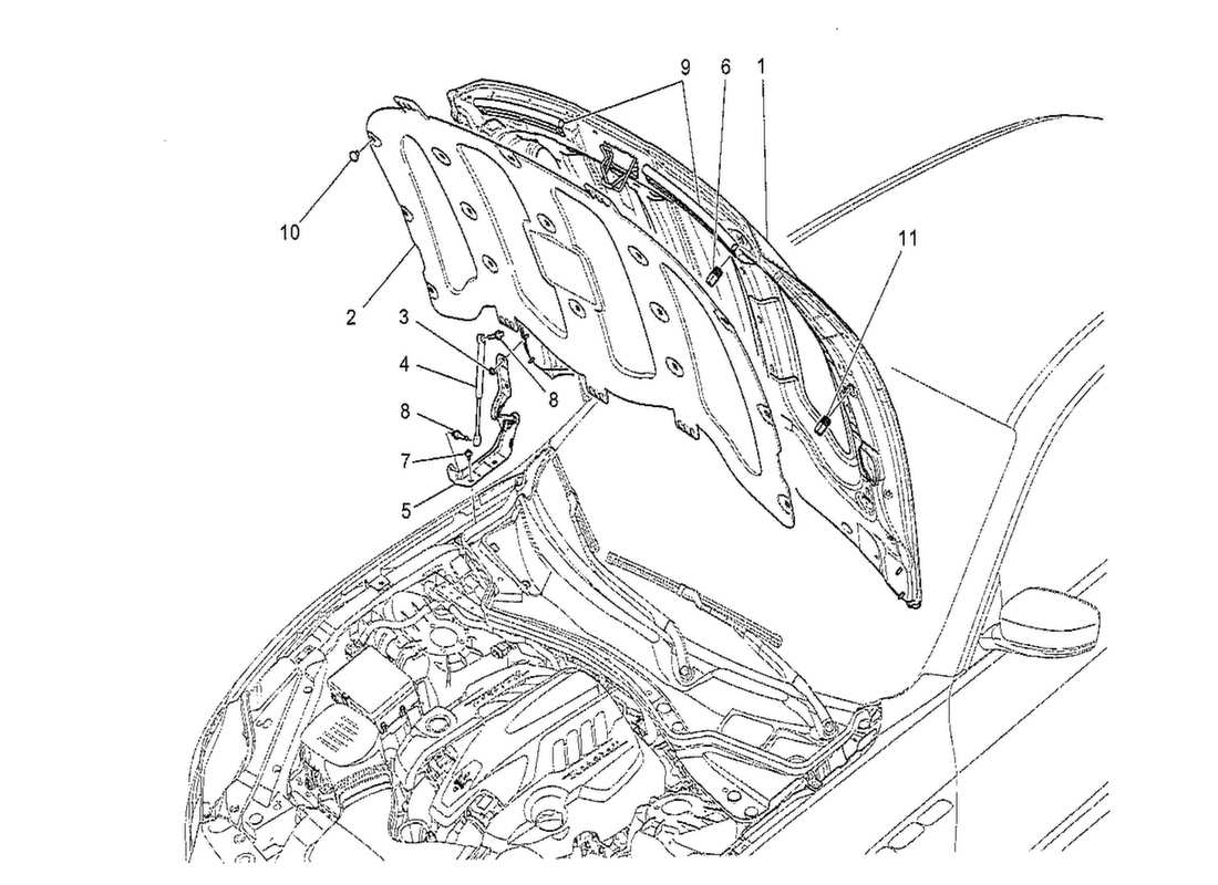 maserati qtp. v8 3.8 530bhp 2014 vorderdeckel teilediagramm