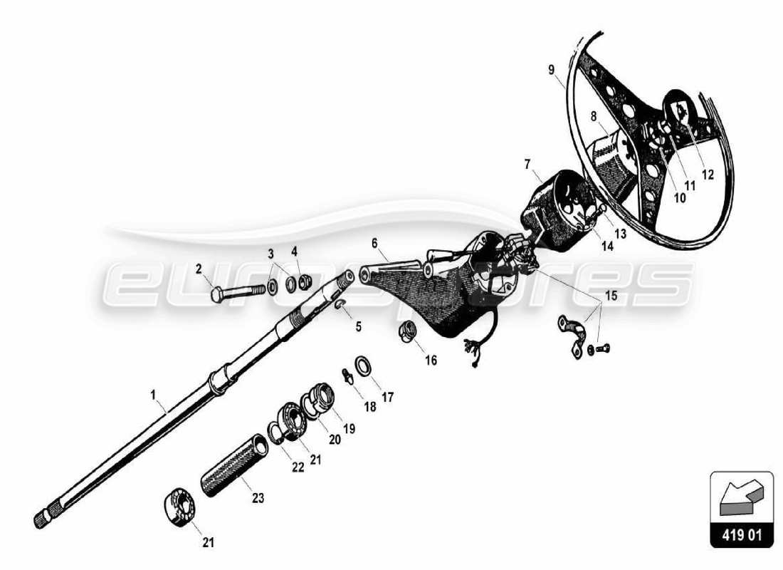 lamborghini 350 gt lenkungsteildiagramm