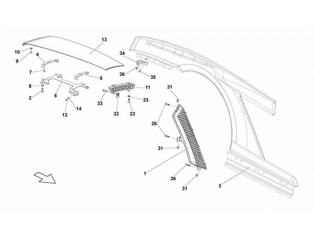 lamborghini gallardo lp570-4s perform kotflügel hinten teilediagramm