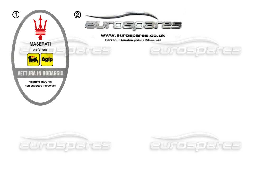 maserati miscellaneous maserati aufkleber - fensteraufkleber teilediagramm