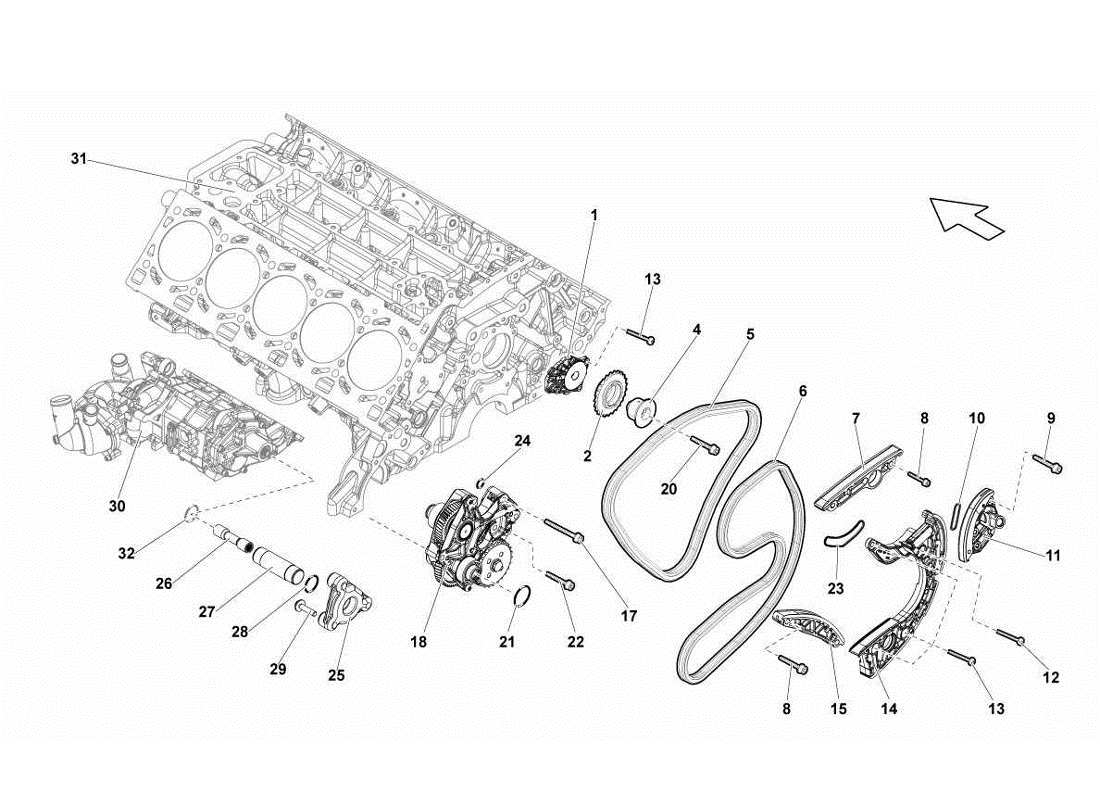 lamborghini gallardo lp560-4s update teilediagramm des zylinderkopf-steuersystems