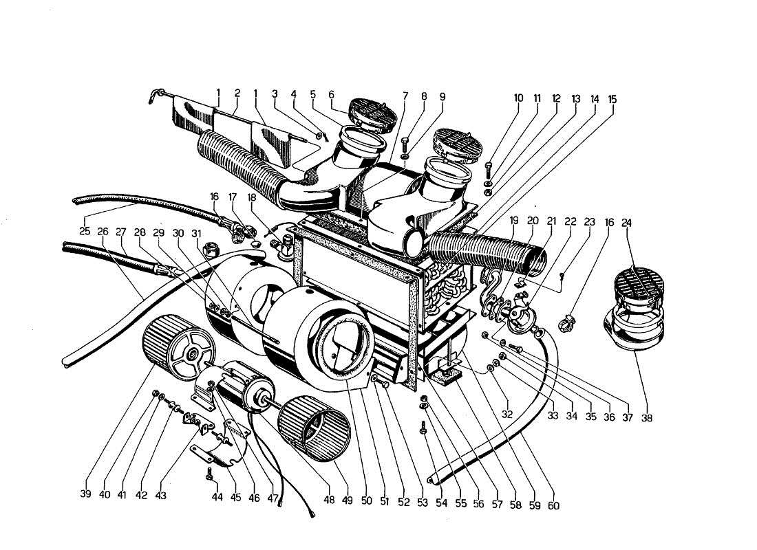 lamborghini jarama heizung teilediagramm