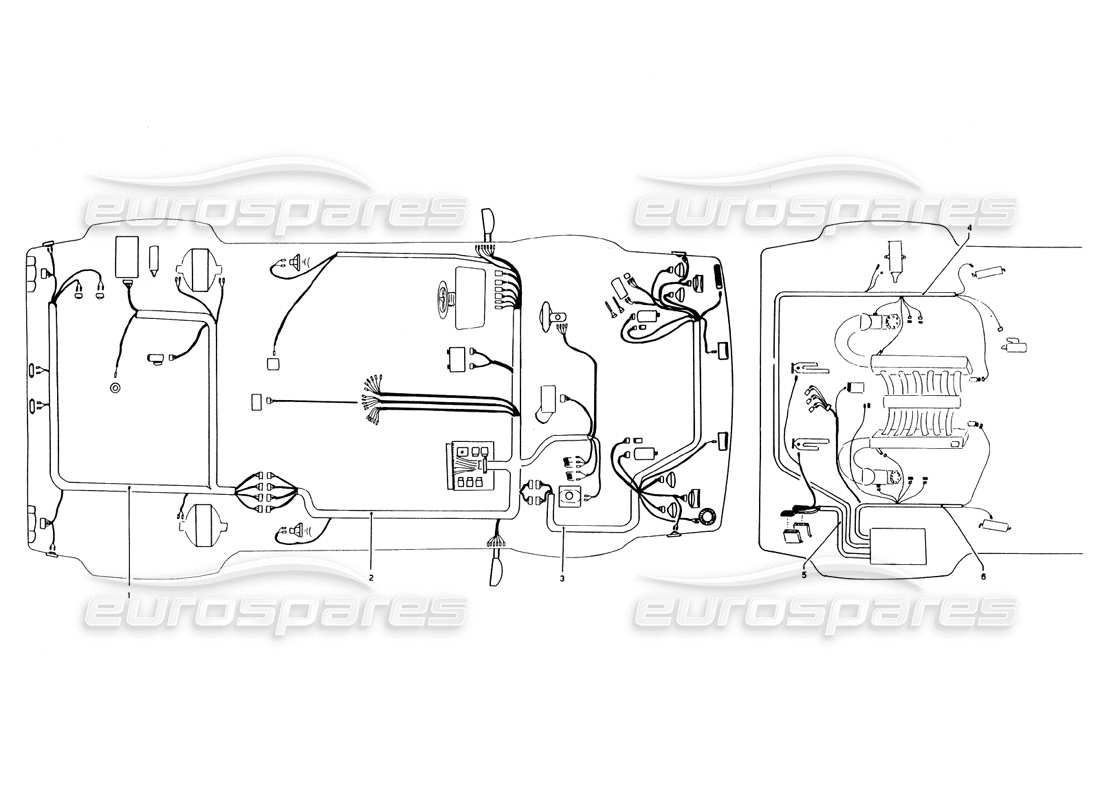 lamborghini countach 5000 qvi (1989) elektrisches system teilediagramm