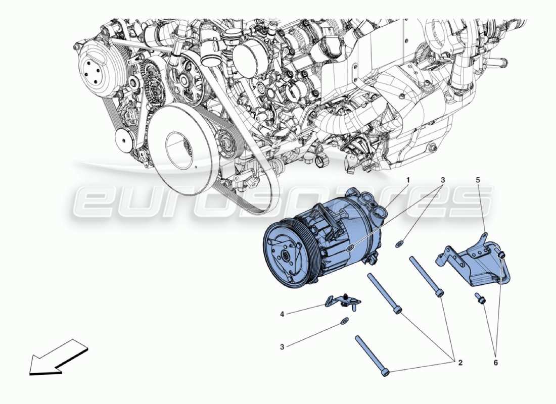 ferrari 488 challenge wechselstrompumpe teilediagramm