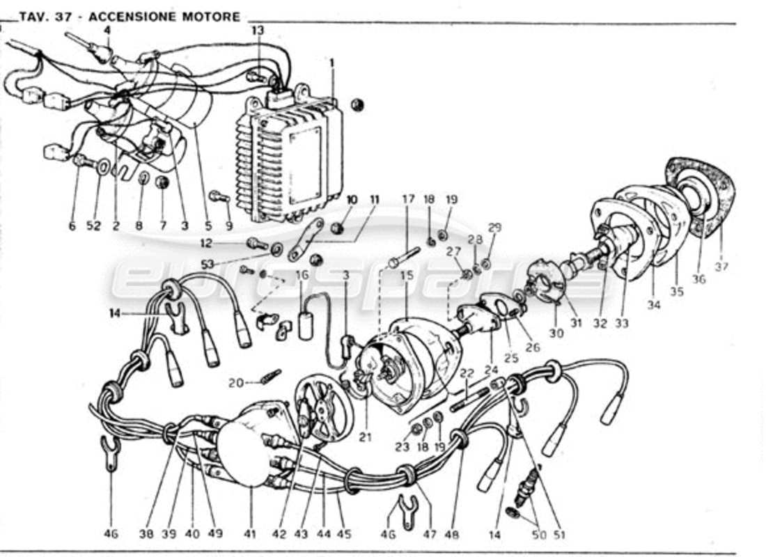 ferrari 246 gt series 1 motorzündung teilediagramm