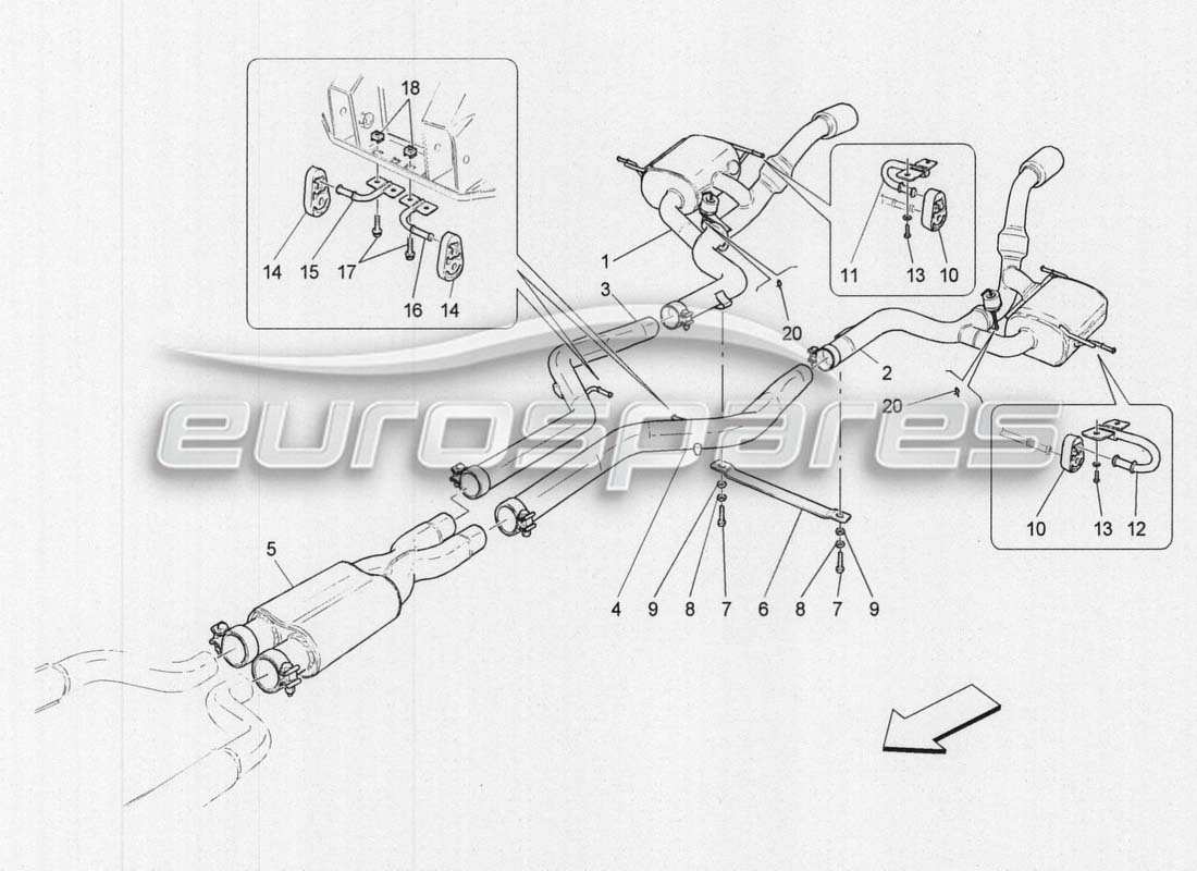 maserati grancabrio mc centenario auspuff teilediagramm