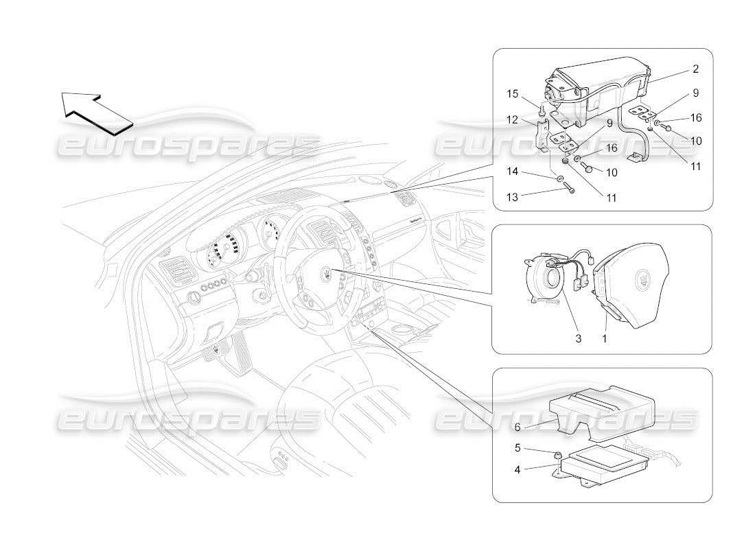 maserati qtp. (2011) 4.7 auto front-airbag-system teilediagramm