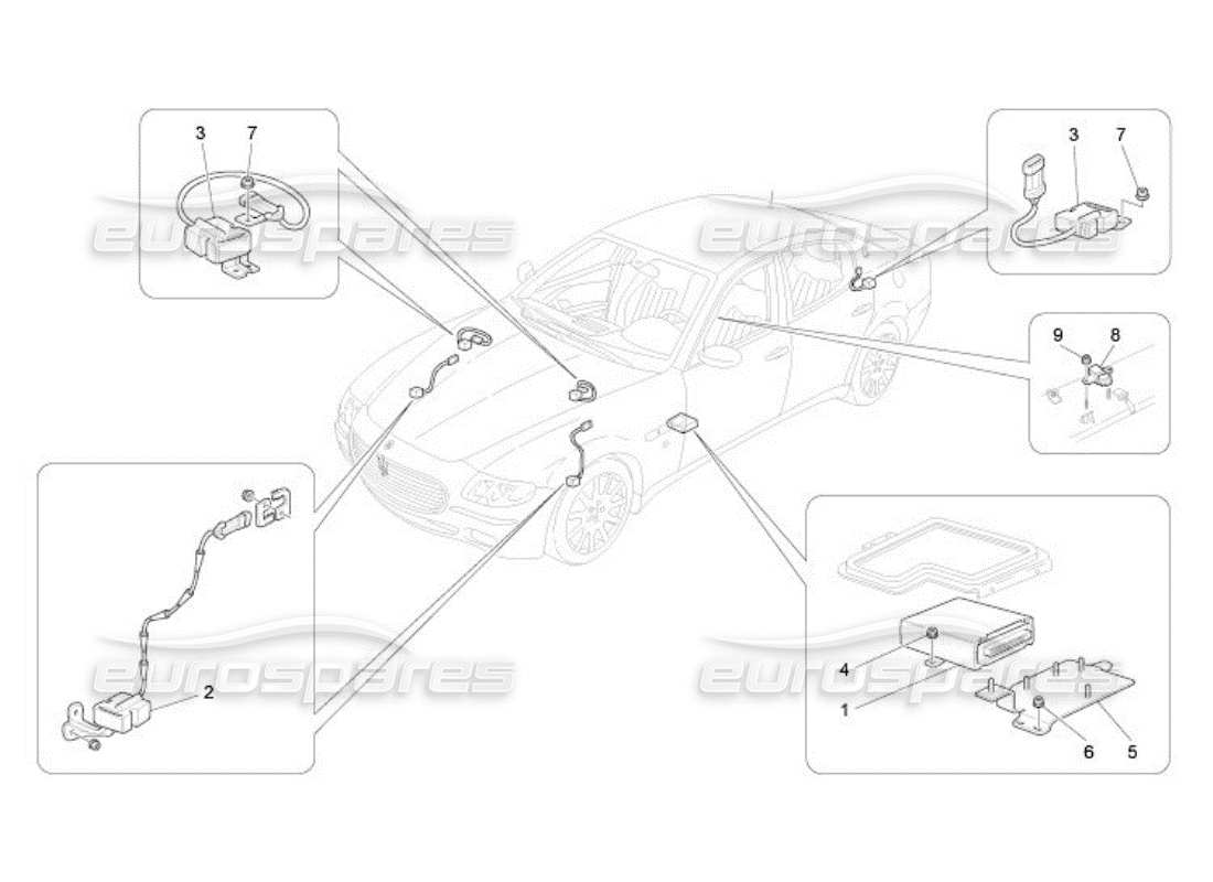 maserati qtp. (2005) 4.2 elektronische steuerung (aufhängung) teilediagramm