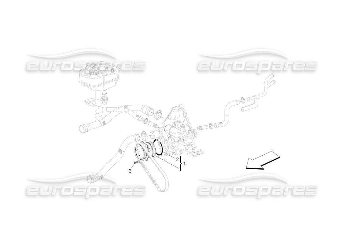 maserati qtp. (2011) 4.7 auto kühlsystem: wasserpumpe teilediagramm