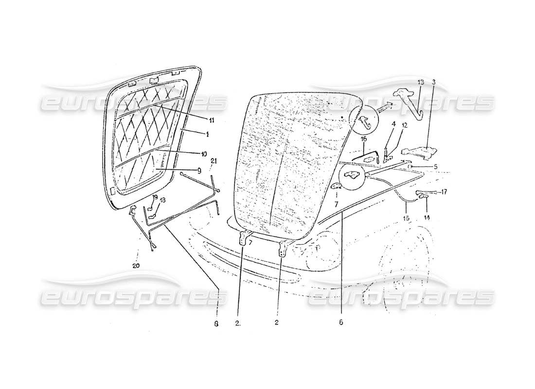ferrari 275 (pininfarina coachwork) gruppo cofano mobile-teilediagramm