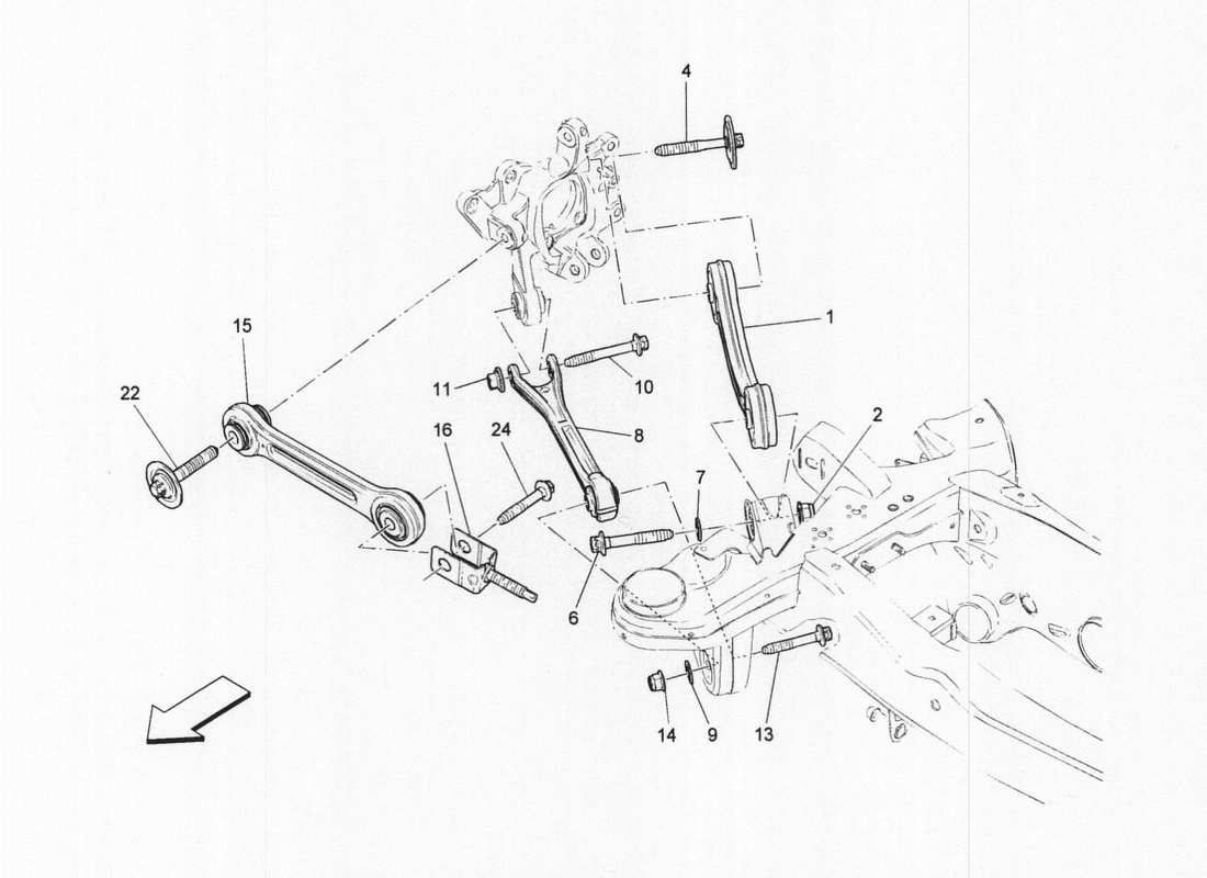 maserati qtp. v6 3.0 bt 410bhp 2wd 2017 hinterradaufhängung teilediagramm