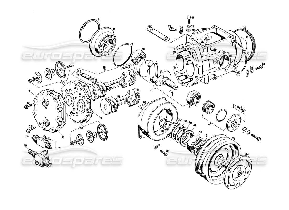 maserati khamsin klimakompressor teilediagramm