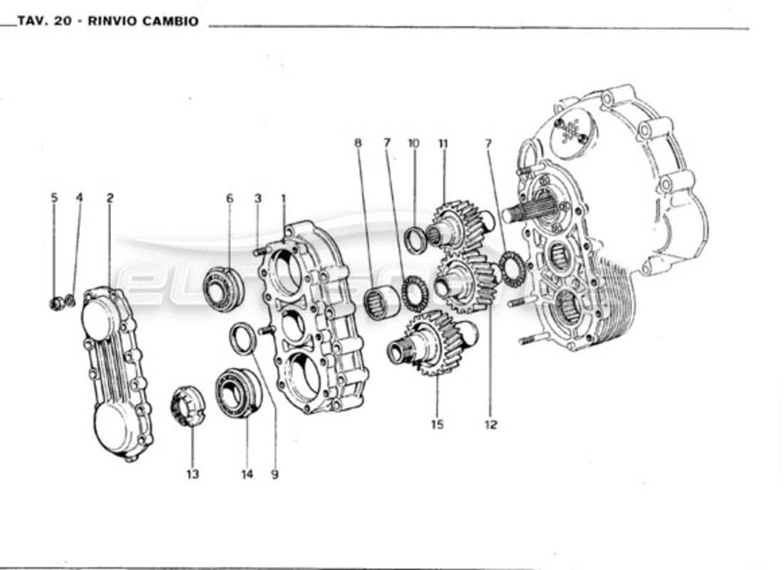 ferrari 246 gt series 1 getriebeübertragung teilediagramm