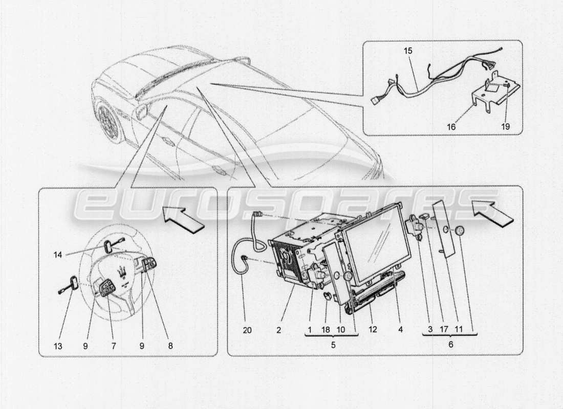 maserati qtp. v8 3.8 530bhp auto 2015 it system teilediagramm