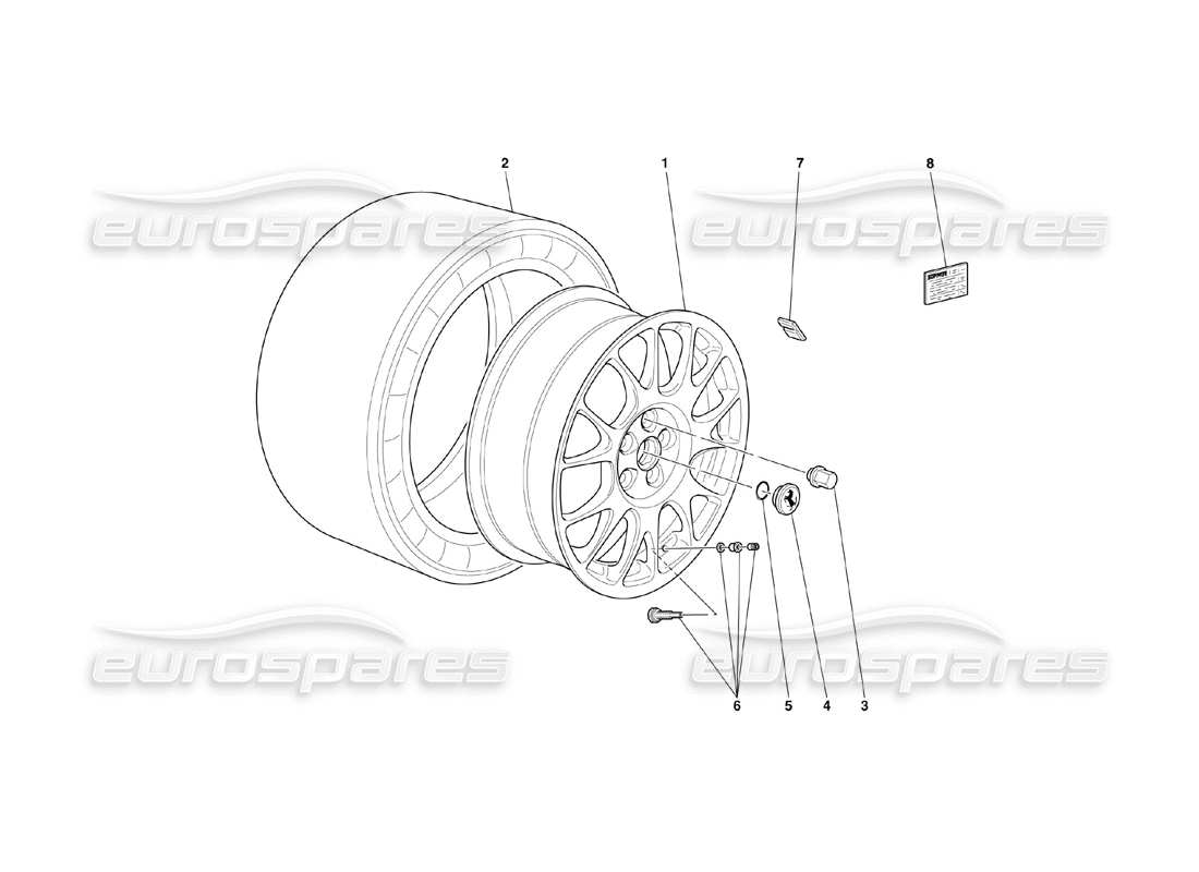 ferrari 360 challenge (2000) räder ersatzteildiagramm